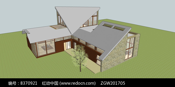 坡屋顶现代建筑(图1)